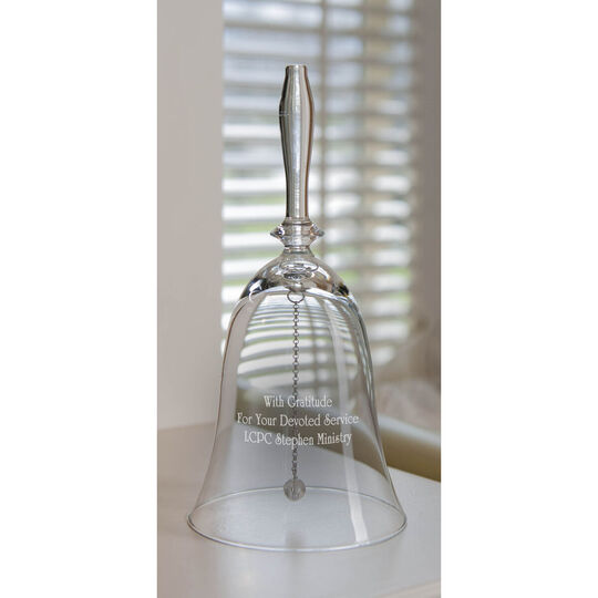 Deep Etched Personalized Crystal Angelique Bell